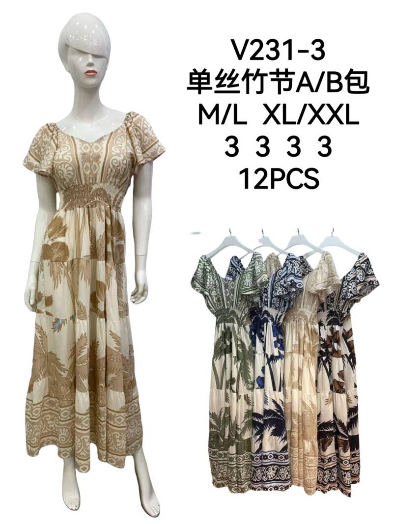 Sukienki damskie Roz M/L-XL-2XL, Mix kolor Paczka 12 szt